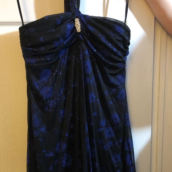 Sparkly Blue and Black Dress - Picture 1 of 2